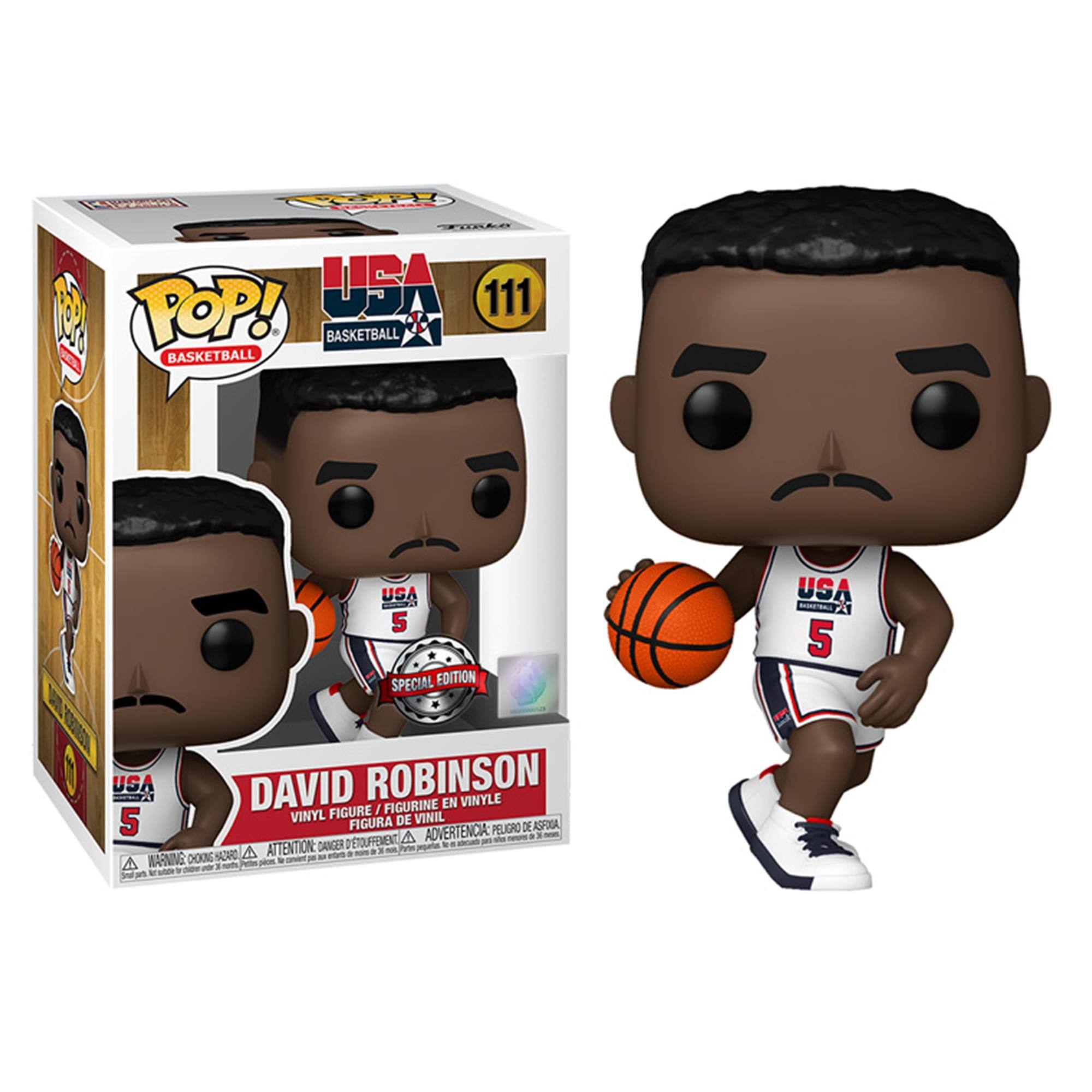 N - OLR 1 POP! USA 111 BASKETBALL BASKETBALL USA 5 SPECIAL EDITION USA - 5 USA DAVID ROBINSON VINYL FIGURE / FIGURINE EN VINYLE / FIGURA DE VINIL 5 ADVERTENCIA: PELIGRO - D'ETOUHMENT A - ATTENTION: DANGER WARNING 000 HAUARO