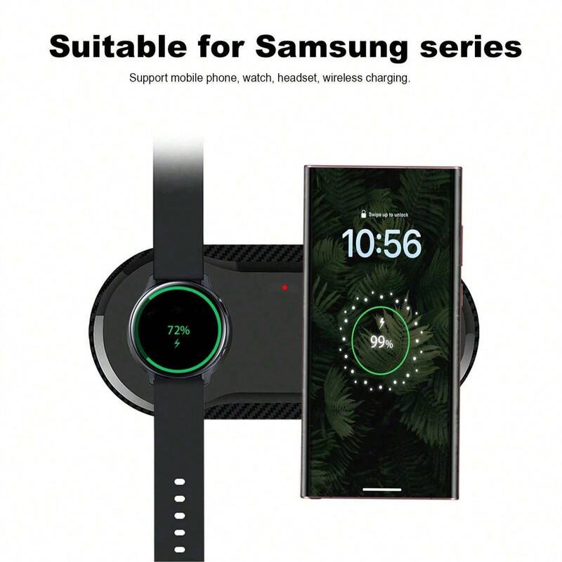 Suitable for Samsung series  
Support mobile phone, watch, headset, wireless charging.  
Swipe up to unlock  
10:56  
72%  
99%
