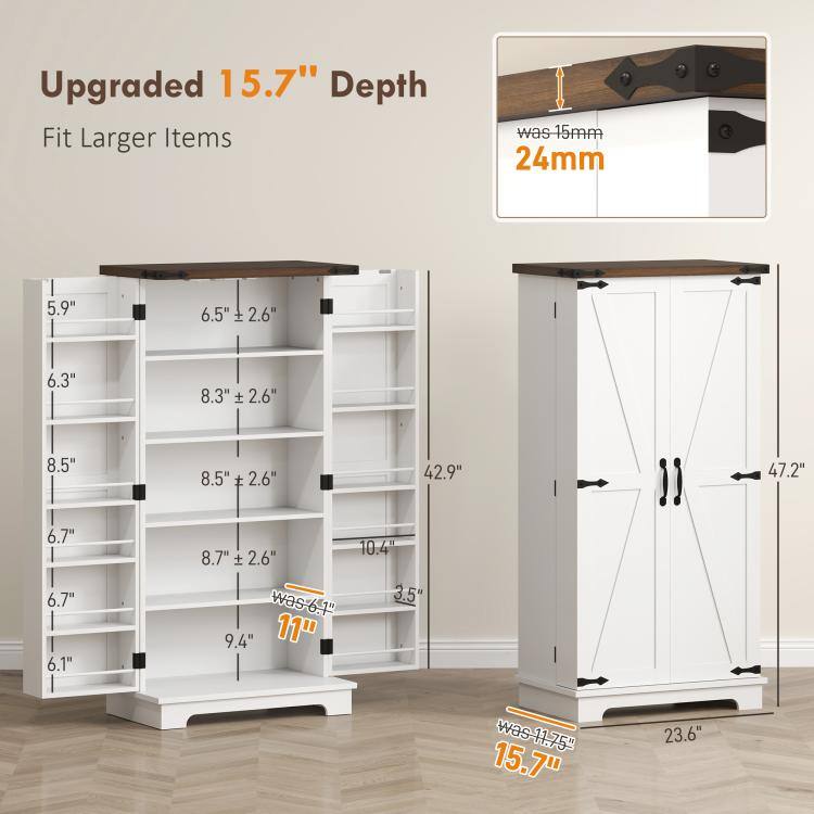 Upgraded 15.7" Depth Fit Larger Items

- was 15mm 24mm
- 5.9"
- 6.5" ± 2.6"
- 6.3"
- 8.3" ± 2.6"
- 8.5"
- 8.5"
- 2.6"
- 42.9"
- 47.2"
- 6.7" 6.7" I 6.1"
- 10.4" 8.7" + 2.6" was-6.1" 3.5" 9.4" 11"
- 15.7" was-11.75"
- 23.6"