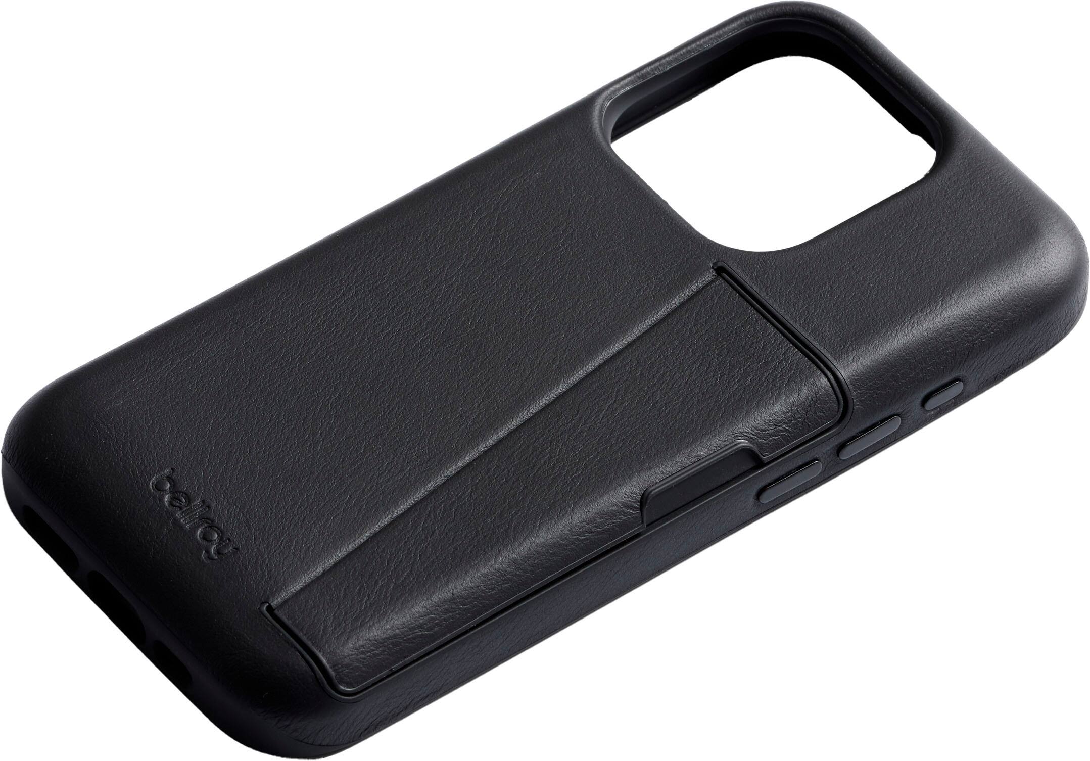Left. Bellroy - iPhone 15 Pro Leather Phone Case - 3 Card - Black.