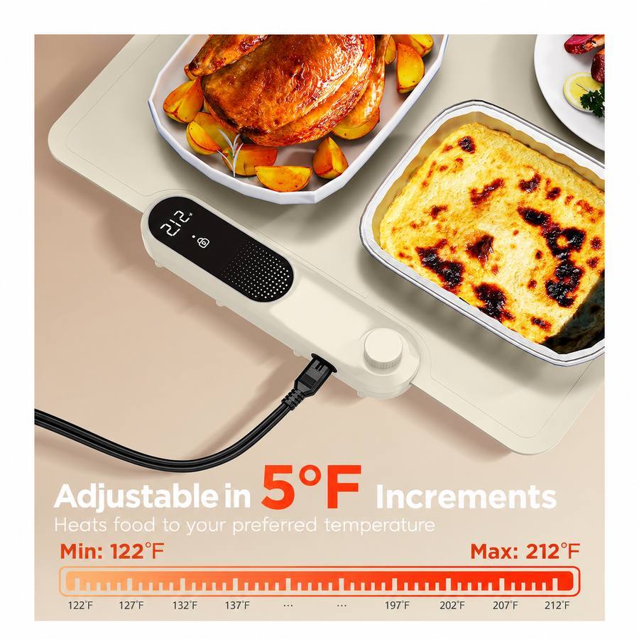 515
Adjustable in 5°F Increments Heats food to your preferred temperature Min: 122°F Max: 212°F
122°F
127°F
132°F
137°F
...
...
197°F
202°F
207°F
212°F