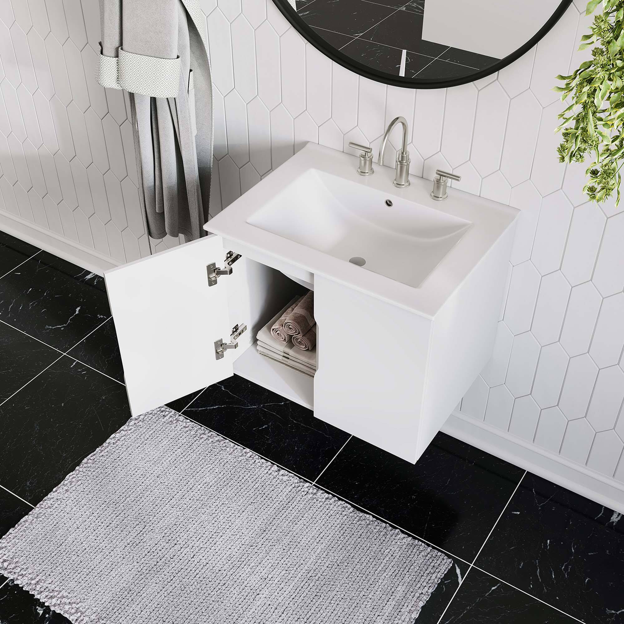 Back. Modway - Vitality Bathroom Vanity Basin Included by Modway - White White.