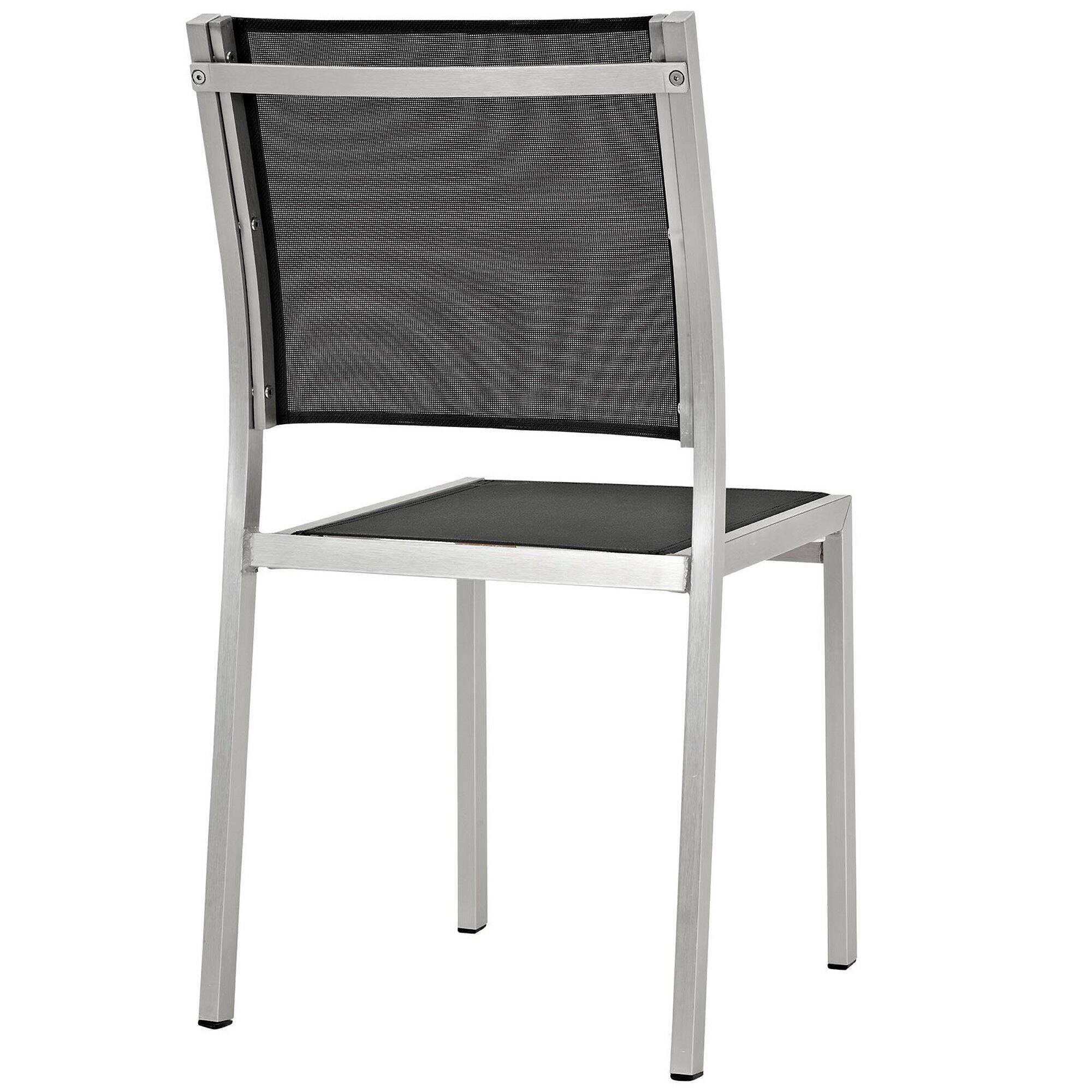 Back. Modway - Shore Outdoor Patio Aluminum Side Chair Set of 2 by Modway - Silver Black.