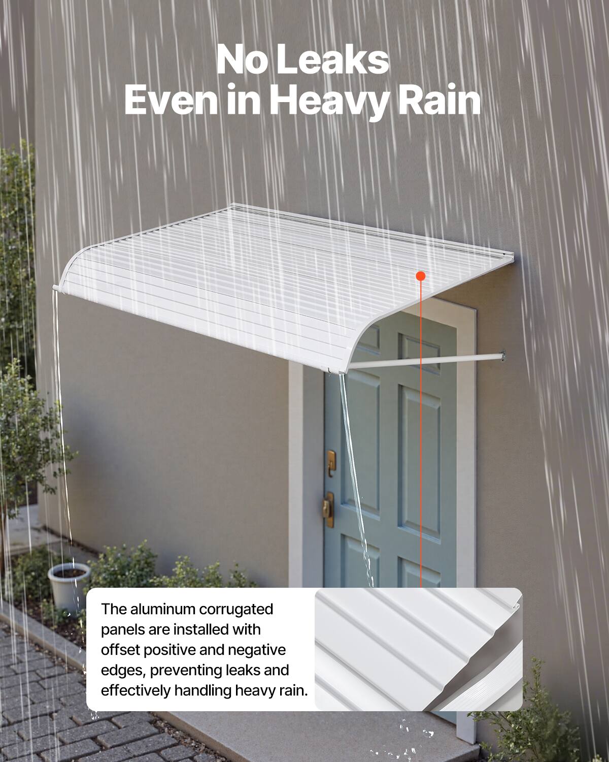 No Leaks Even in Heavy Rain

The aluminum corrugated panels are installed with offset positive and negative edges, preventing leaks and effectively handling heavy rain.