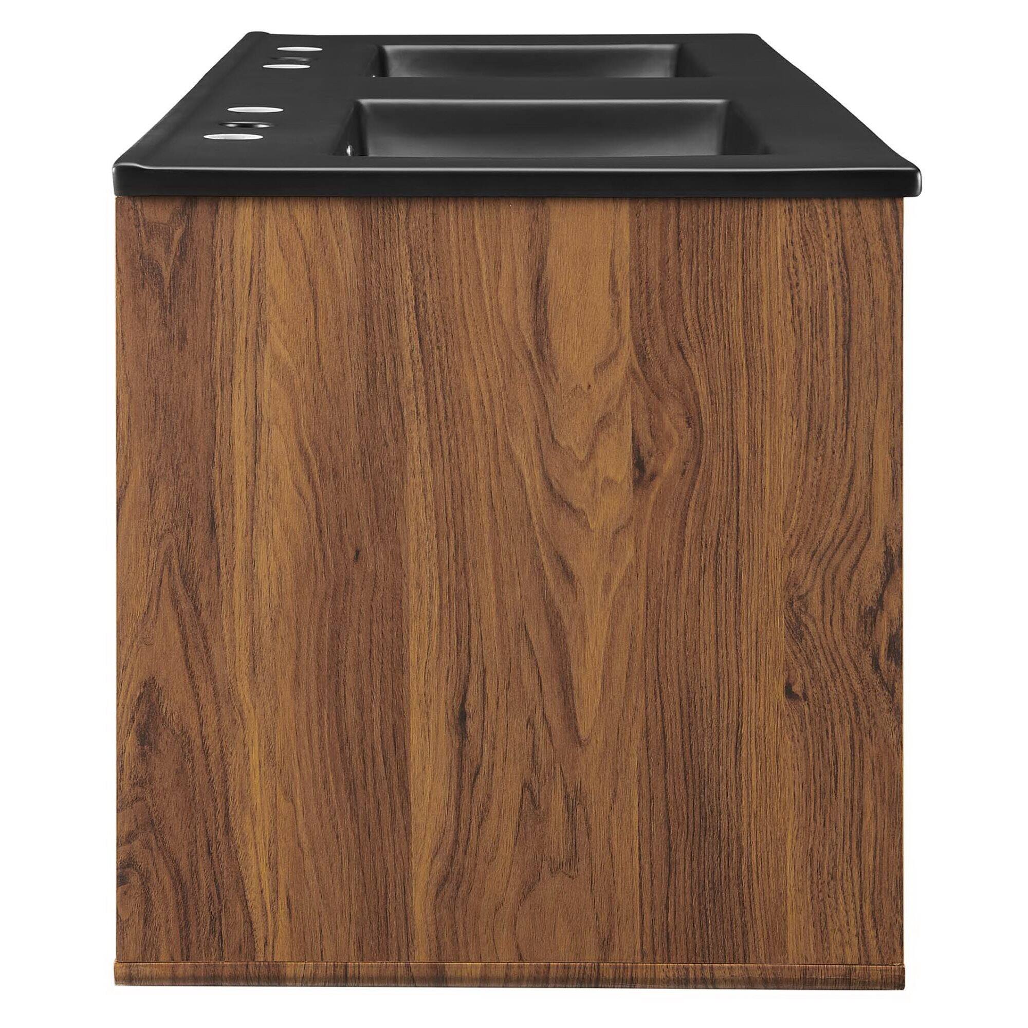 Alt View 1. Modway - Transmit Wall-Mount Bathroom Vanity Basin Included - Walnut Black.