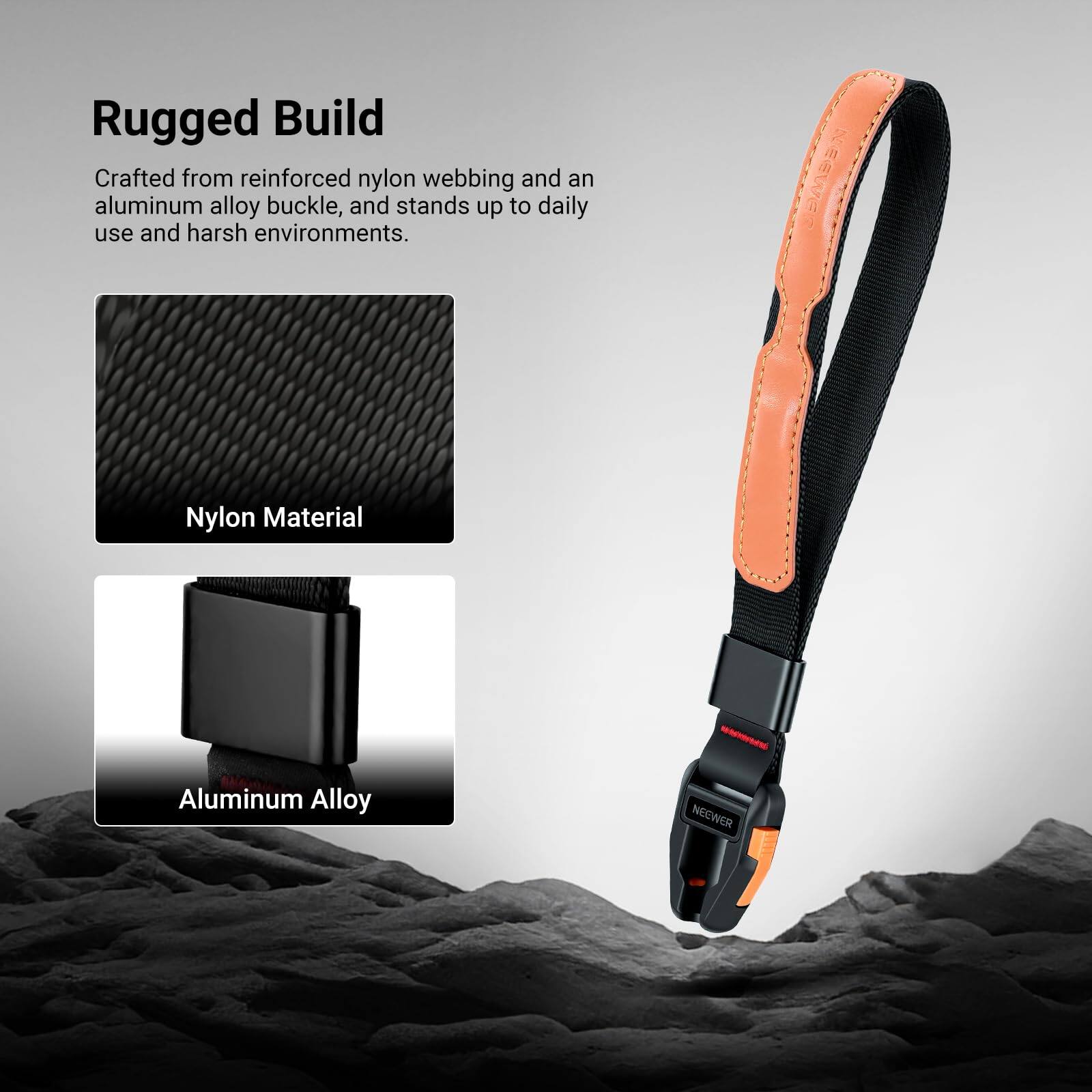Rugged Build

Crafted from reinforced nylon webbing and an aluminum alloy buckle, and stands up to daily use and harsh environments.

Nylon Material

Aluminum Alloy