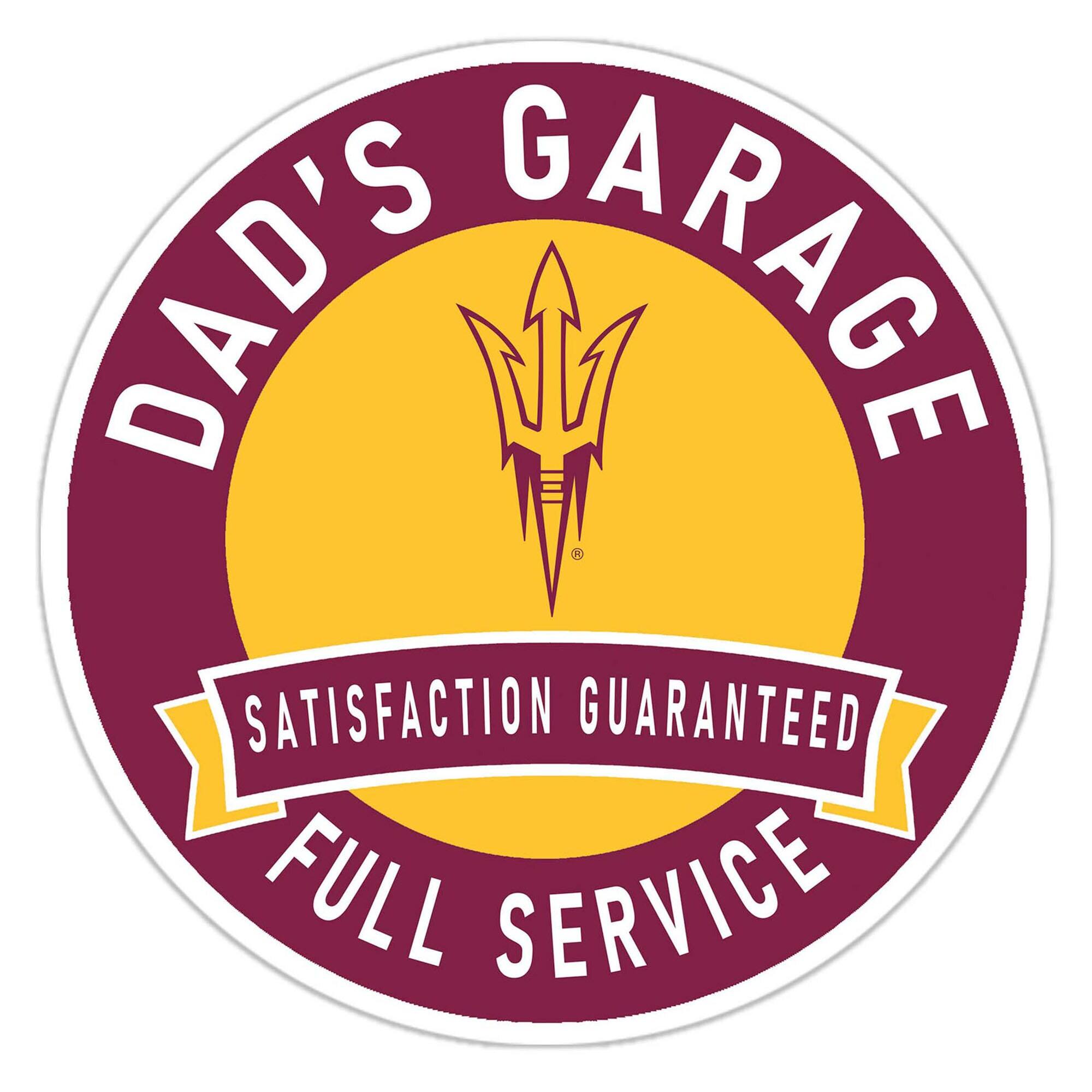 Arizona State Sun Devils 16" Dad's Garage Wood Sign