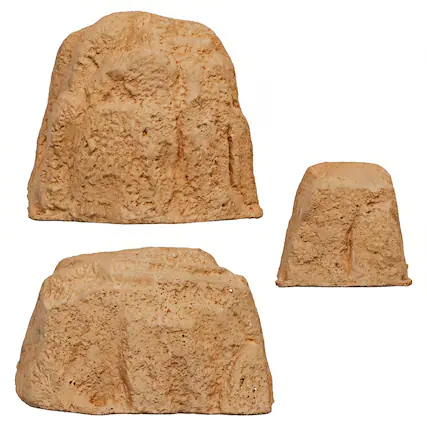 Front. Sunnydaze - 3-Piece Faux Landscape Rock Set - Sand.