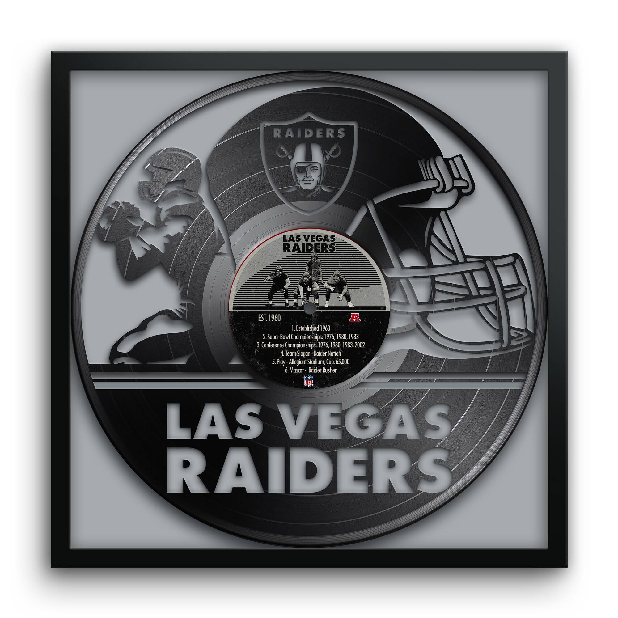 Las Vegas Raiders Framed 13" x 13" Vinyl Record Art Print