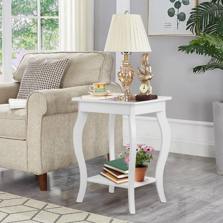 Left. Hivvago - Hivvago Stylish Nightstand End Table - Set of 2 - White.