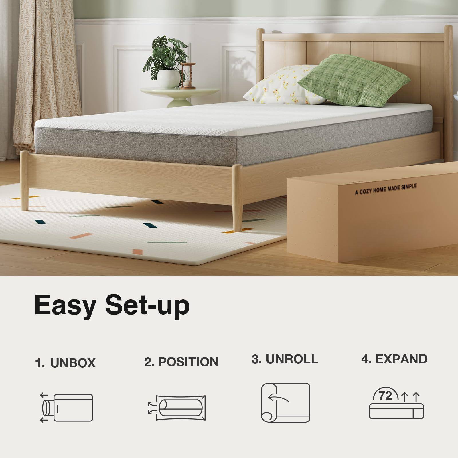 Easy Set-up

1. UNBOX
2. POSITION
3. UNROLL
4. EXPAND

A COZY HOME MADE SIMPLE