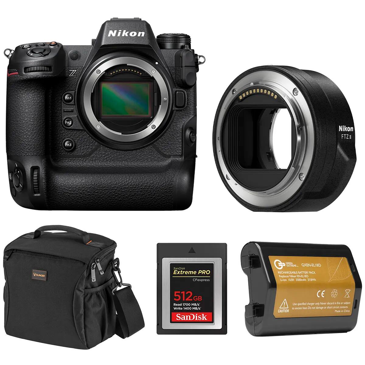 Nikon Z7 II

Nikon FTZ II

SanDisk Extreme PRO CFexpress

512 GB

Read 1700 MB/s

Write 1400 MB/s

SanDisk CE

Rechargeable Battery Pack

GXEN-EL18D

Made in China