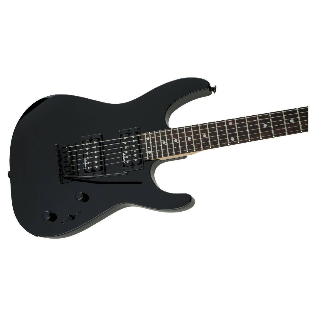 Left. Jackson - Jackson JS Series Dinky JS12, Gloss Black Electric Guitar.