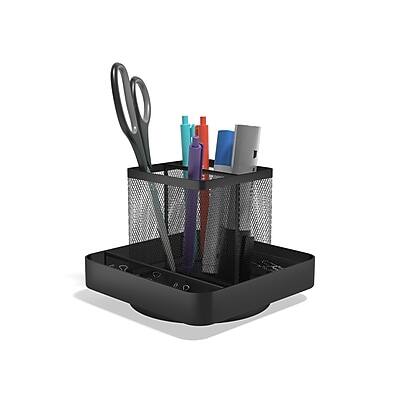 Alt View 1. TRU RED - TRU RED™ 6-Compartment Wire Mesh Desk Organizer, Matte Black (TR57578-CC) - Matte Black.