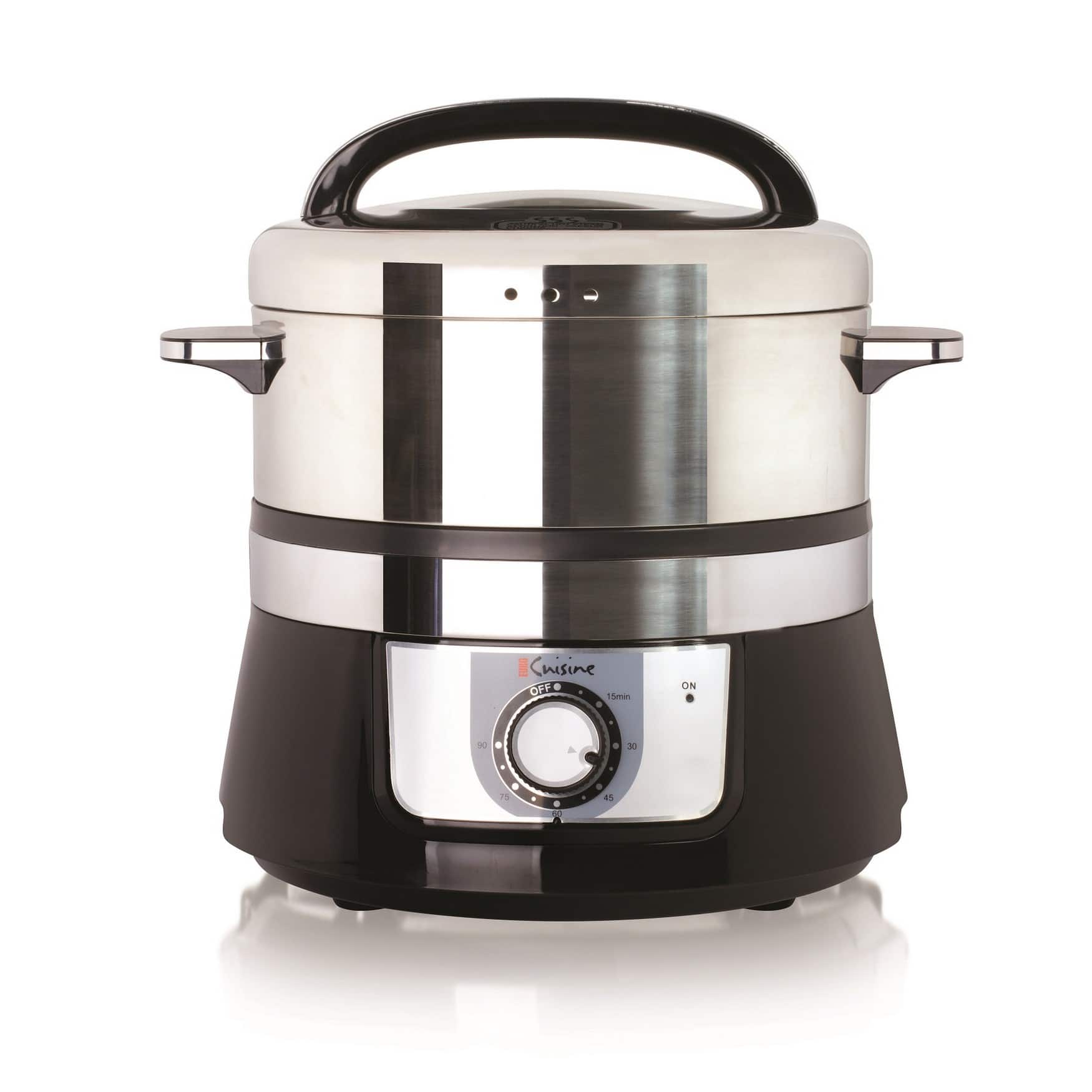 Euro Cuisine - Electric Food Steamer, Versatile Vegetable Steamer & Steam Cooker for Healthy Cooking - Black