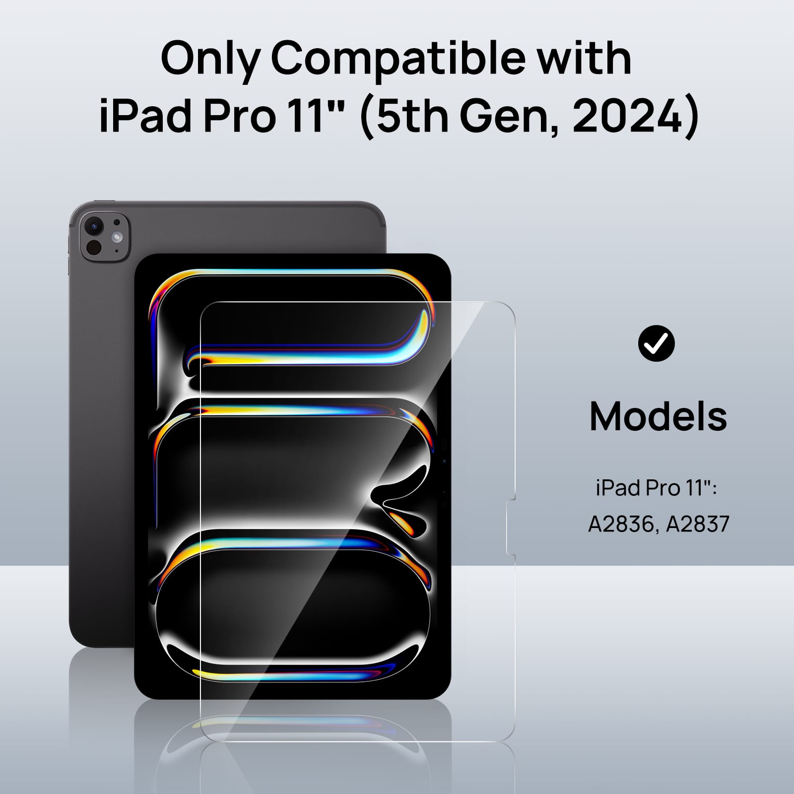 Only Compatible with iPad Pro 11" (5th Gen, 2024) Models: iPad Pro 11": A2836, A2837