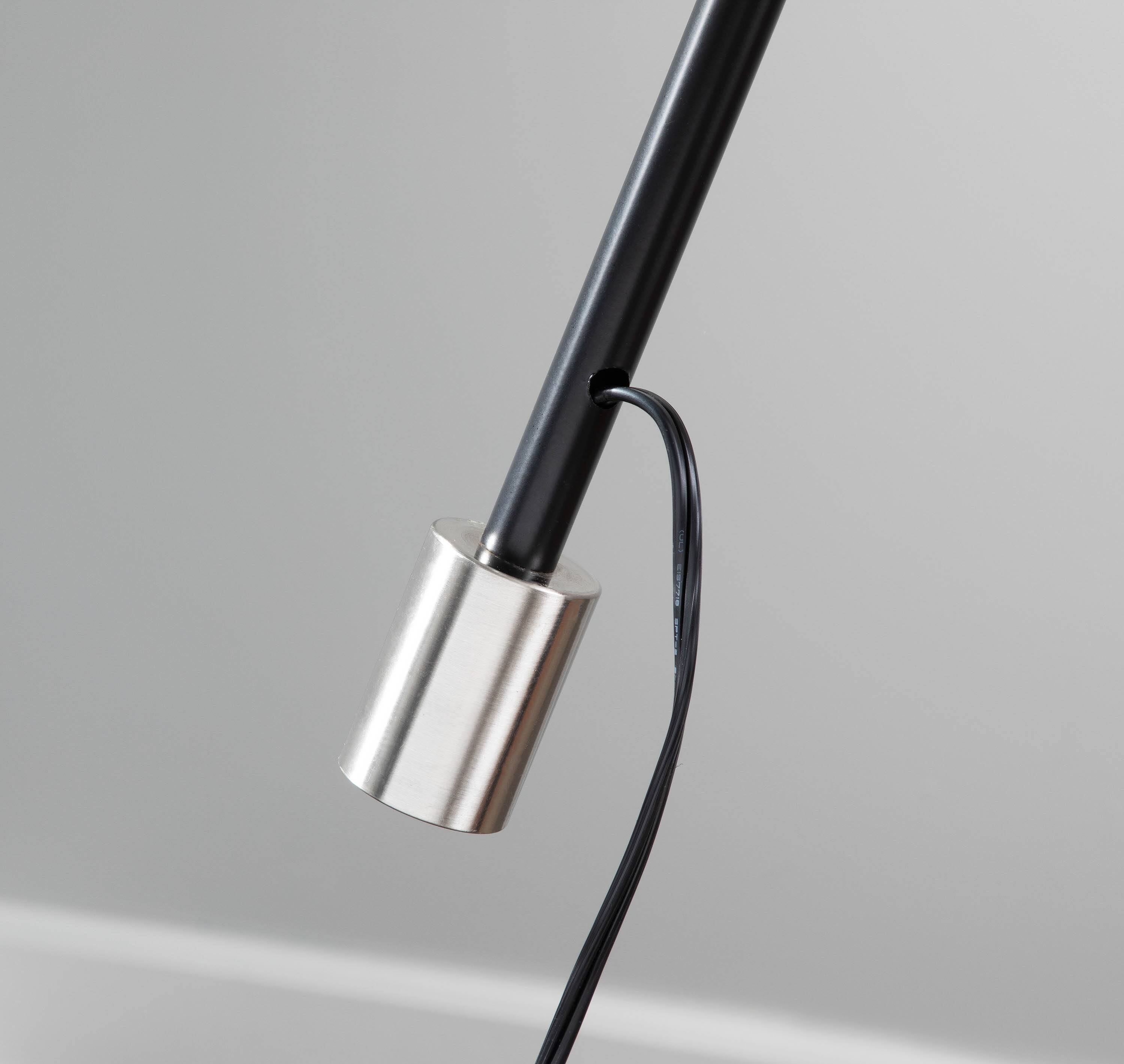 Alt View 9. Loheer - Loheer Mid-Century Modern Floor Lamp Walnut Wood Arched Standing Light with Black Linen Shade 74 Inch Tall - Walnut.