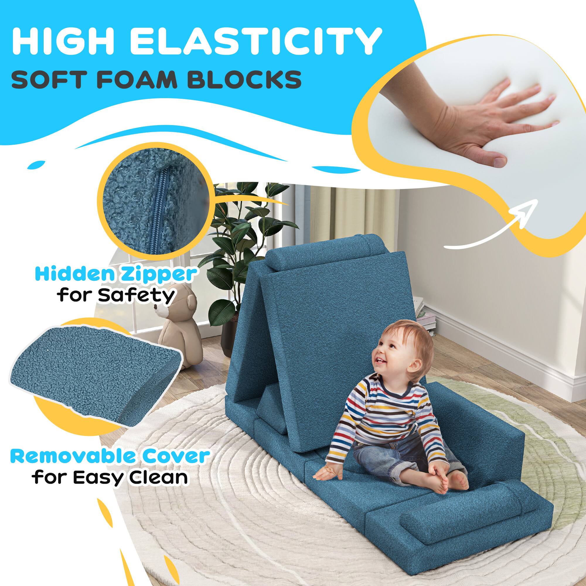 HIGH ELASTICITY SOFT FOAM BLOCKS

Hidden Zipper for Safety

Removable Cover for Easy Clean