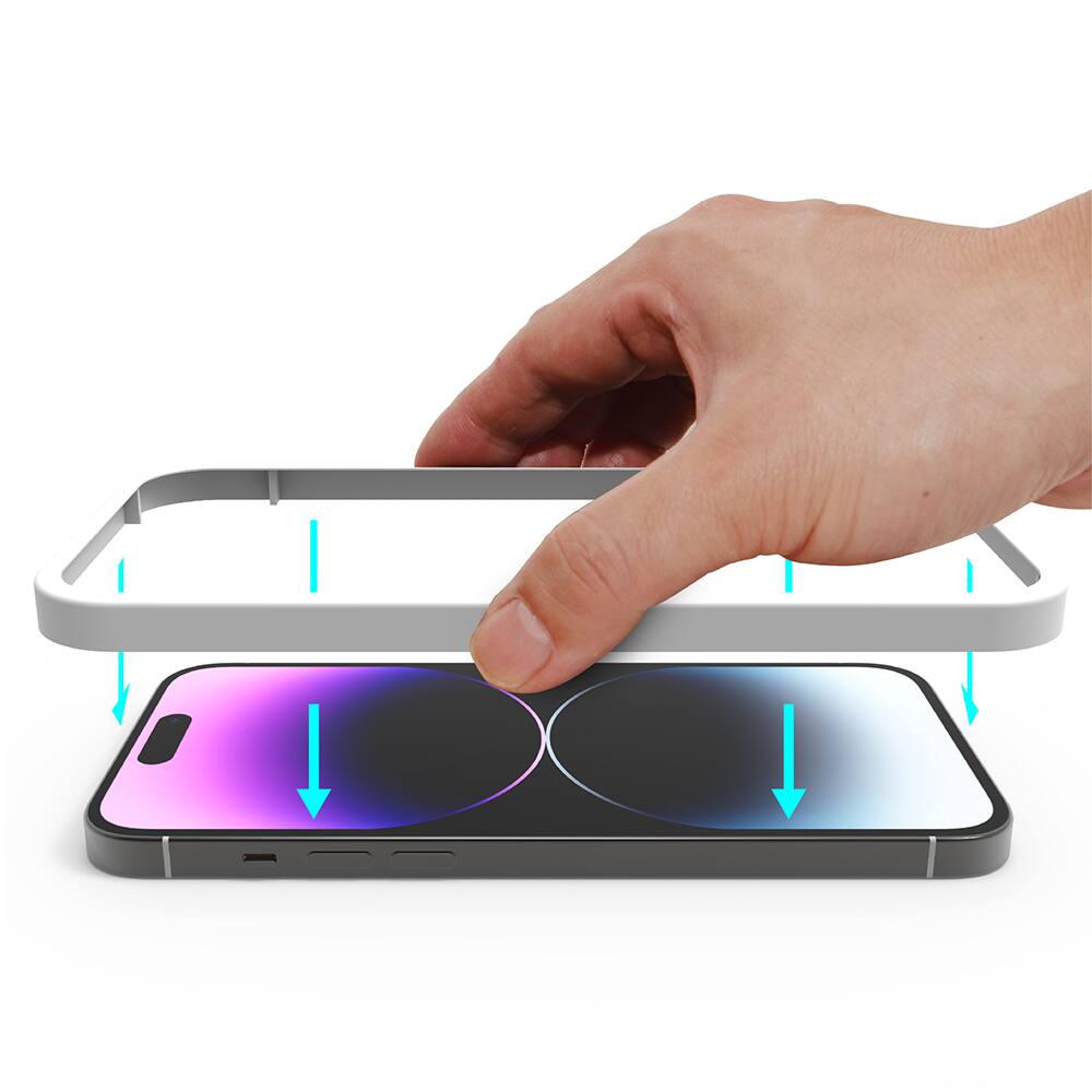 Angle. Vena - 3 Pack For iPhone 14 Pro Screen Protector, 2.5D 0.3mm Clear Tempered Glass Screen Protector For iPhone 14 Pro - Clear.