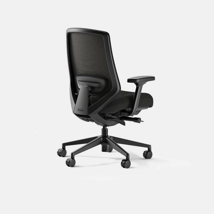 Left. Branch Furniture - Ergonomic Chair Pro – Premium Office Seating with 14 Points of Adjustment & Dynamic Lumbar Support - Black / Boulder.