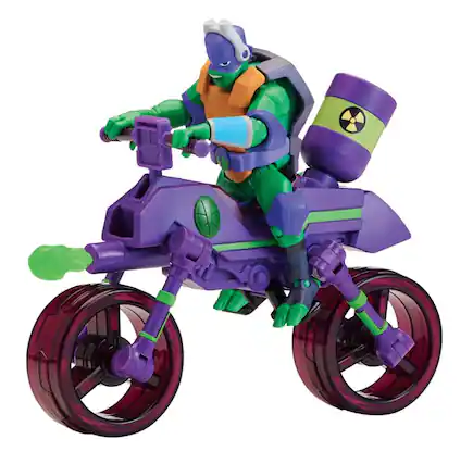 Front. Playmates - Rise of The Teenage Mutant Ninja Turtles Bug Buster Cycle with Donnie - Purple.