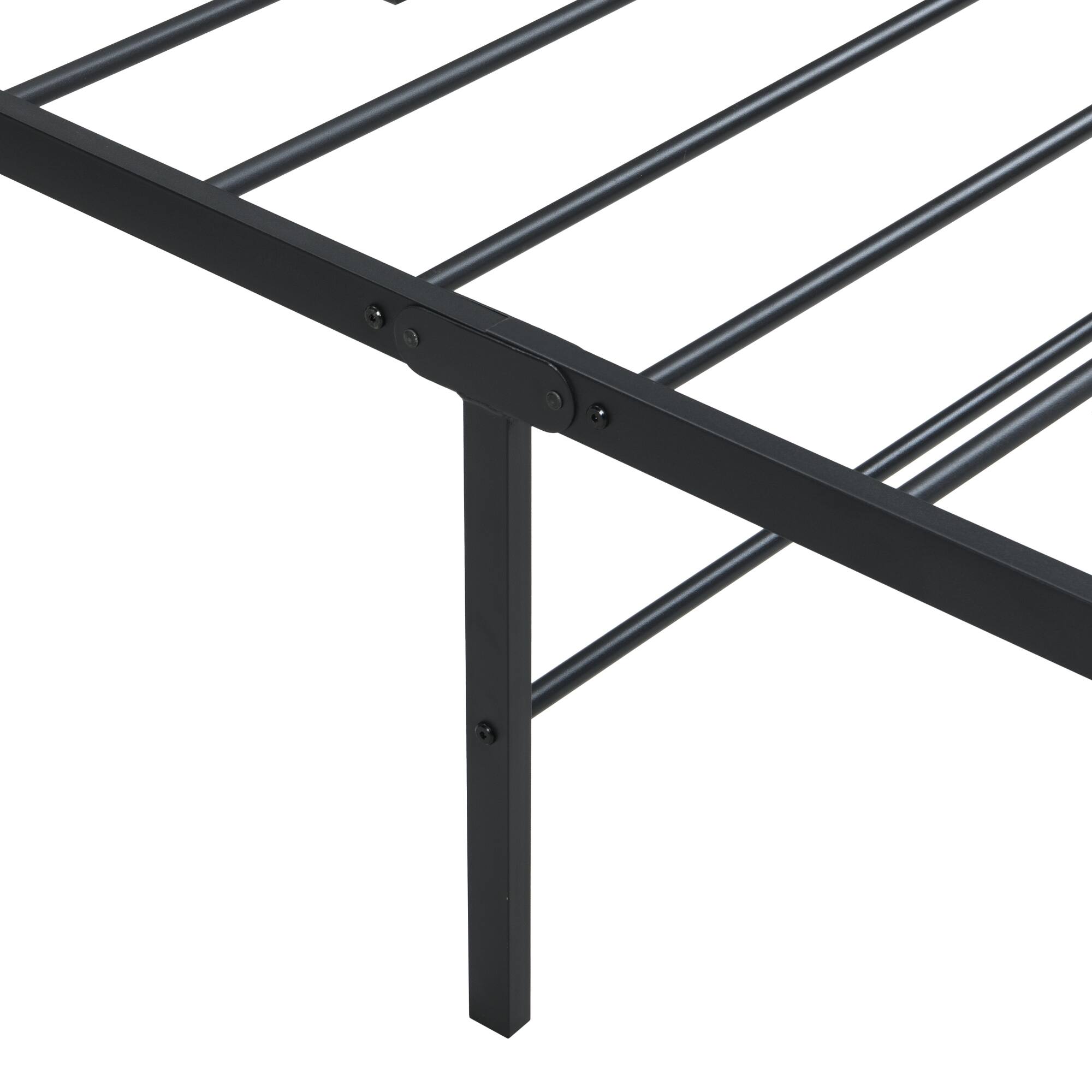Alt View 5. GOODSILO - Heavy Duty Twin Size Metal Bed Frame with Quick Assembly and Under Bed Storage Space - Black.