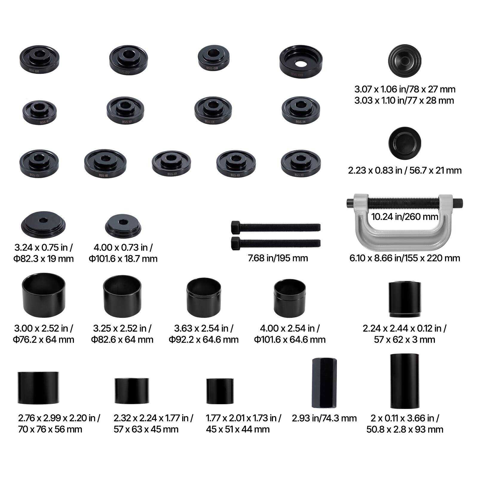 VEVOR Bearing Press Kit,10+24 Pcs,2 in 1 Ball Joint Press & Wheel ...