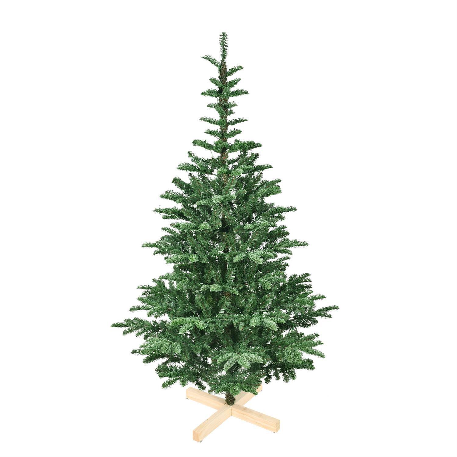 Alt View 1. Pefilos - 7ft Tall LED Christmas Tree with 941PE/PVC Mixed Branch Tips & Hinged Foldable Base, for Indoor Decorations - Green.