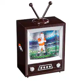 Evergreen Enterprises - 8" Vintage TV Water Globe Lantern with Mascot - Brown