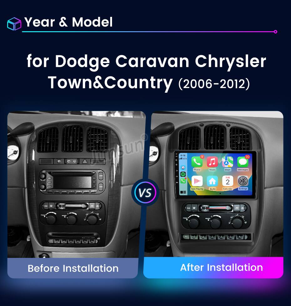 Year & Model  
for Dodge Caravan Chrysler Town&Country (2006-2012)  

Before Installation  
After Installation