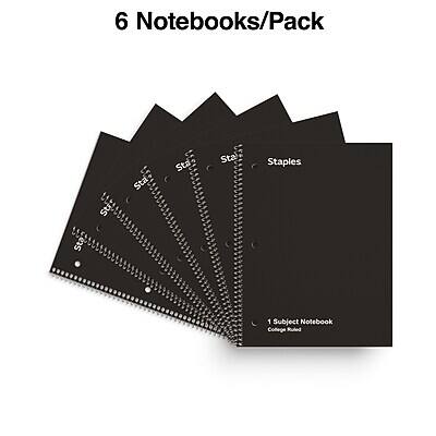 6 Notebooks/Pack

Staples

1 Subject Notebook
College Ruled