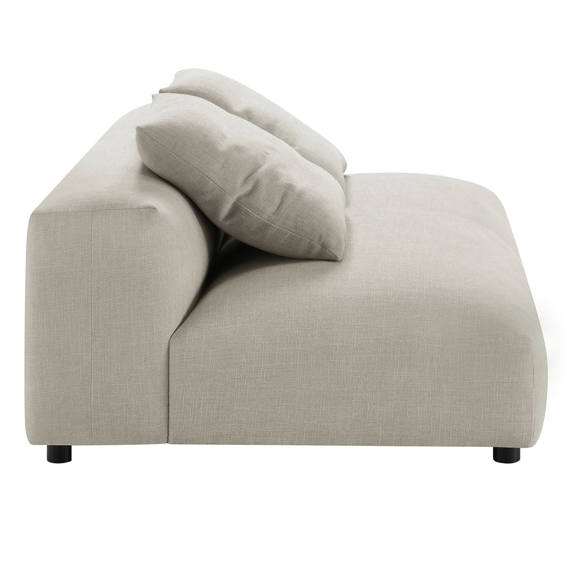 Back. Modway - Solace Modular Upholstered Fabric Armless Loveseat by Modway - Linen.