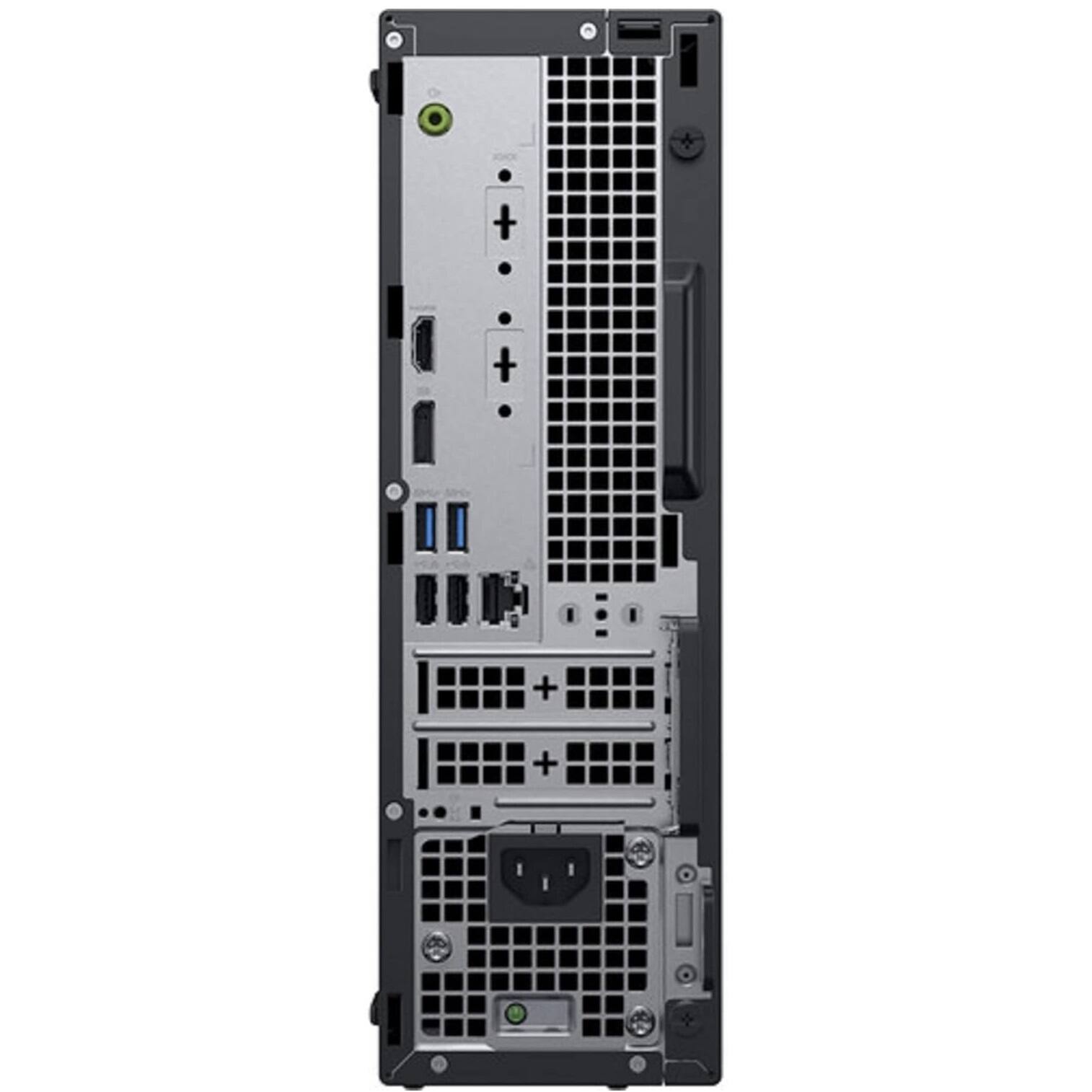 Back. Dell - Dell Optiplex 3060 SFF Desktop PC, Intel Core i5-8500 up to 4.1Ghz, 32GB DDR4 RAM, 500GB SSD, USB WiFi, Win11 Pro - Black.