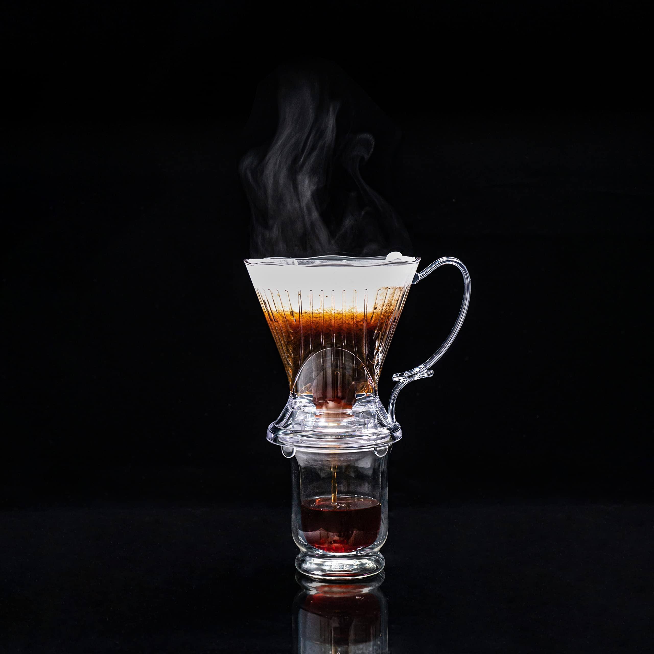 Alt View 6. Fabibe - Coffee Dripper And Filters Large 18 Oz Classic Design Safe Bpa Free Plastic Maker Drip Pour Over 100 Coaster Lid 18 (... - Clear.