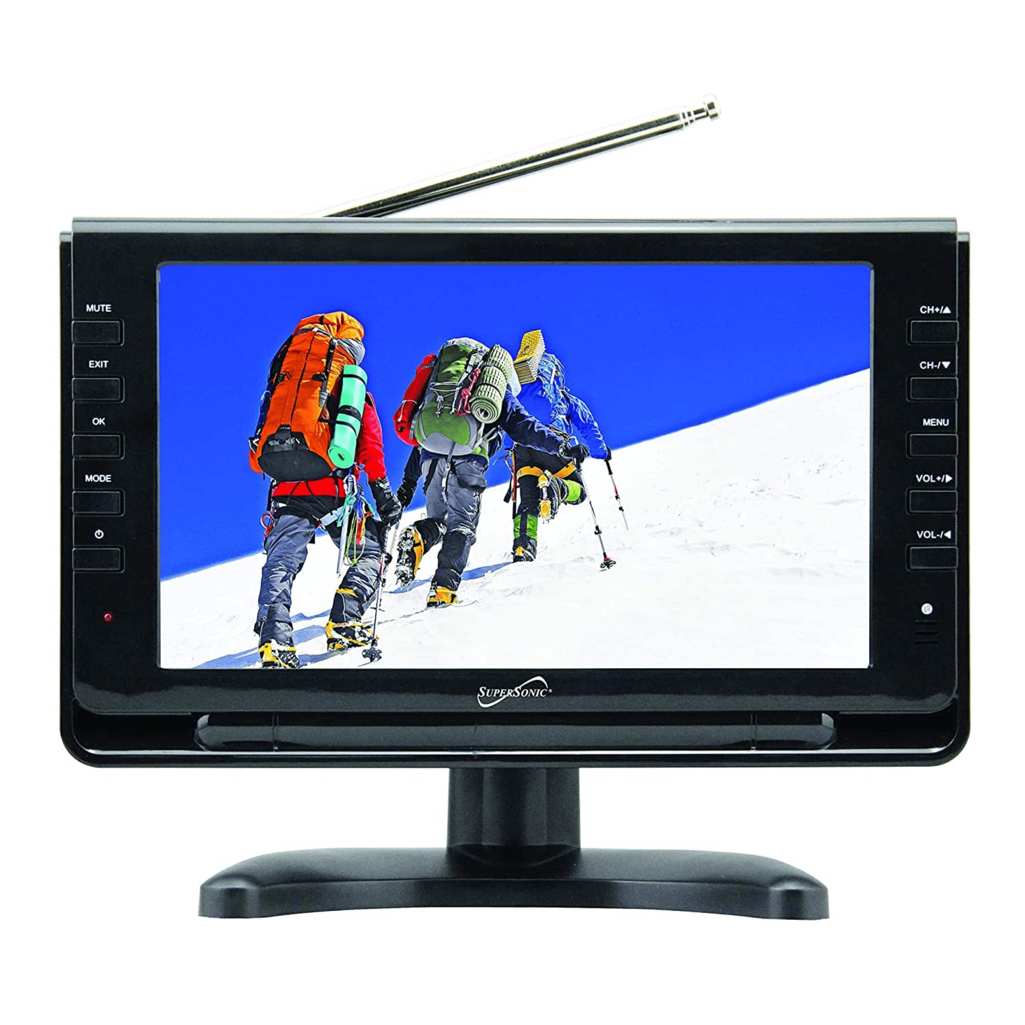 Supersonic - 9" Portable Digital LCD TV with USB & SD Inputs, 12 Volt ACDC Compatible for RVs