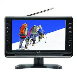 Supersonic - 9" Portable Digital LCD TV with USB & SD Inputs, 12 Volt ACDC Compatible for RVs