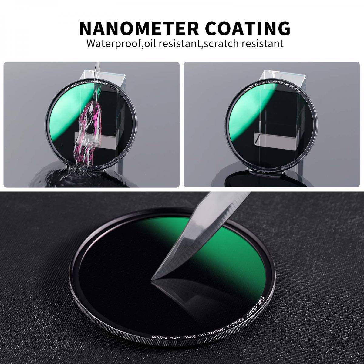 NANOMETER COATING  
Waterproof, oil resistant, scratch resistant  

MRUA MAGNETIC AMER KAF KARONCEPT NANU-X WO CPL MRL MAUNEII