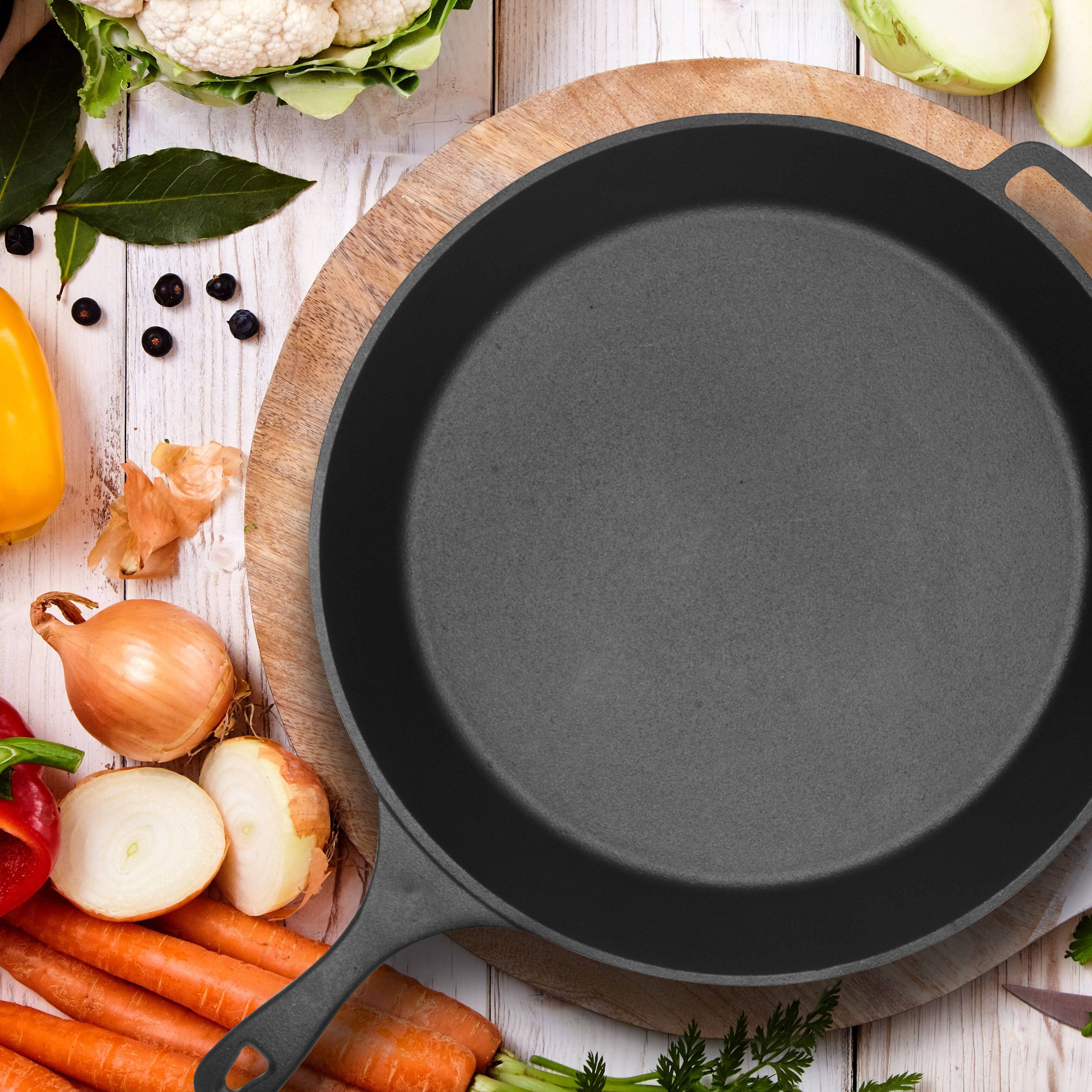 Alt View 2. Commercial Chef - COMMERCIAL CHEF 15 Inch Skillet - Black.