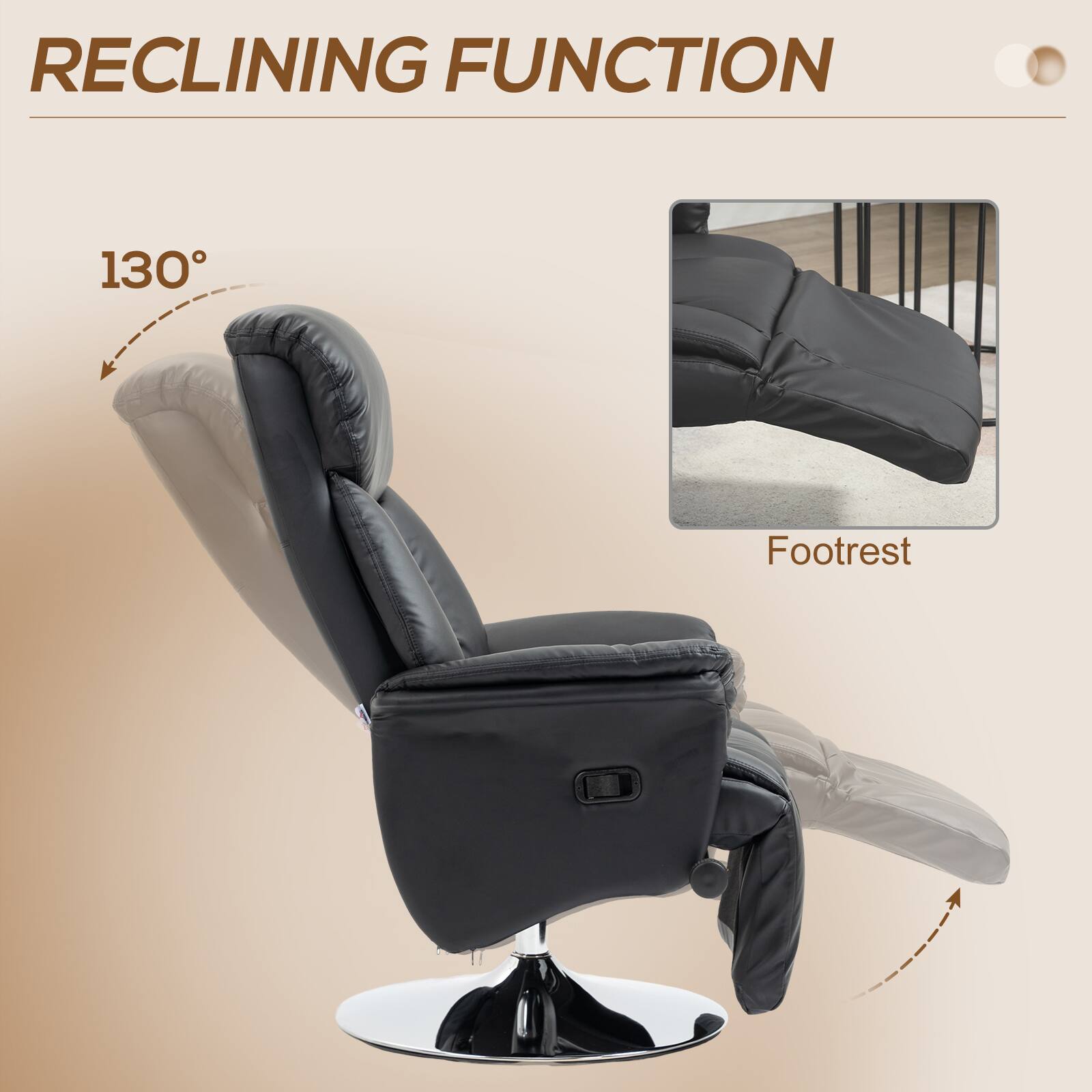 RECLINING FUNCTION

130°

Footrest