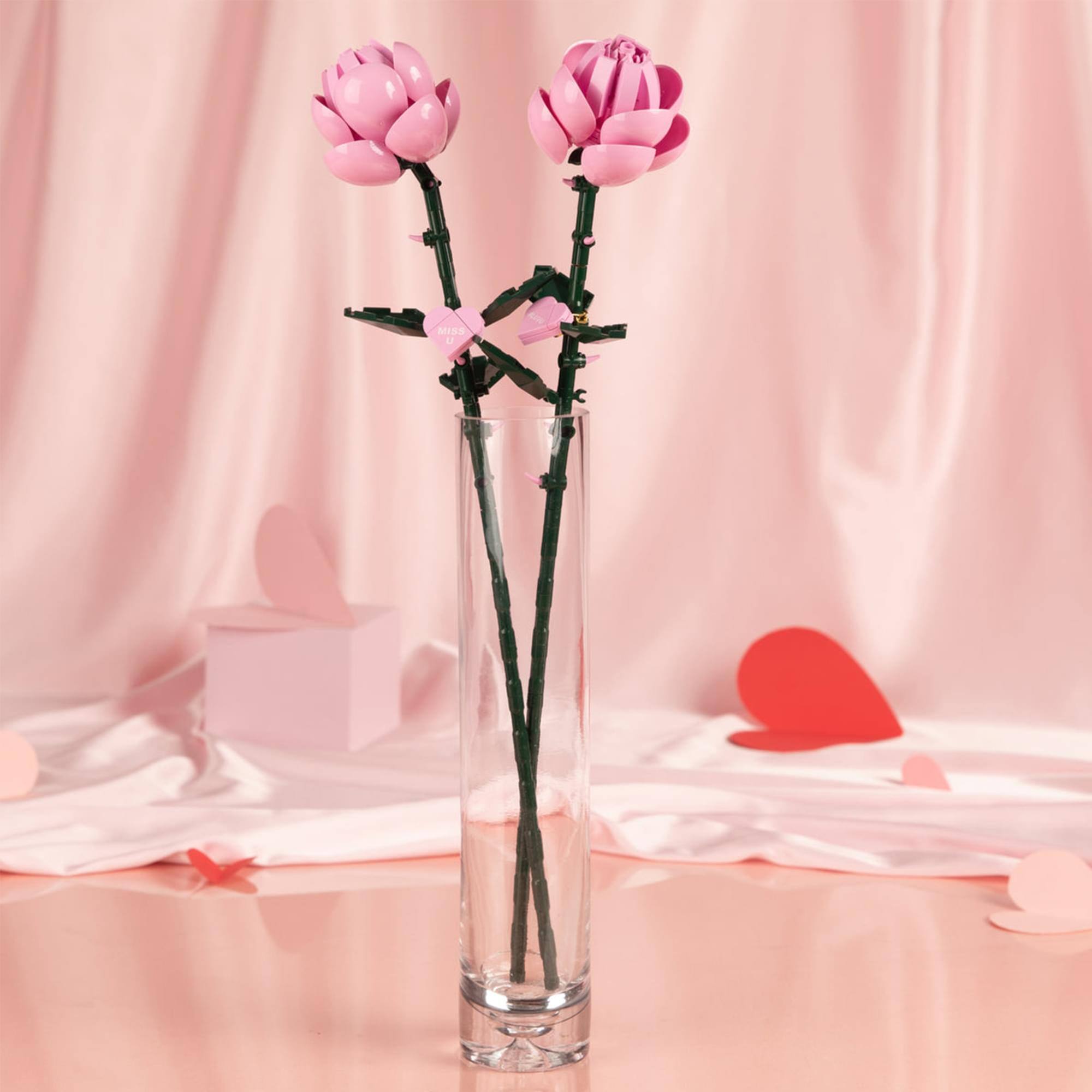 Alt View 3. Brickcraft - Bricktanicals Long Stem Pink Rose 102 Pieces Building Set - Multi-Colored.