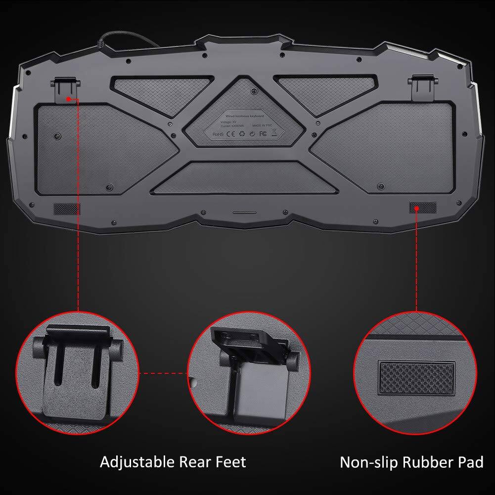 - Adjustable Rear Feet
- Non-slip Rubber Pad