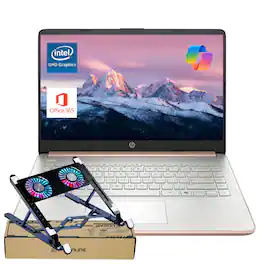 HP - 14" HD Laptop - Intel Dual Core Processor, 8GB RAM - 64GB eMMC - 1 Year Office 365 & Copilot - PCO Laptop Cooler - Rose