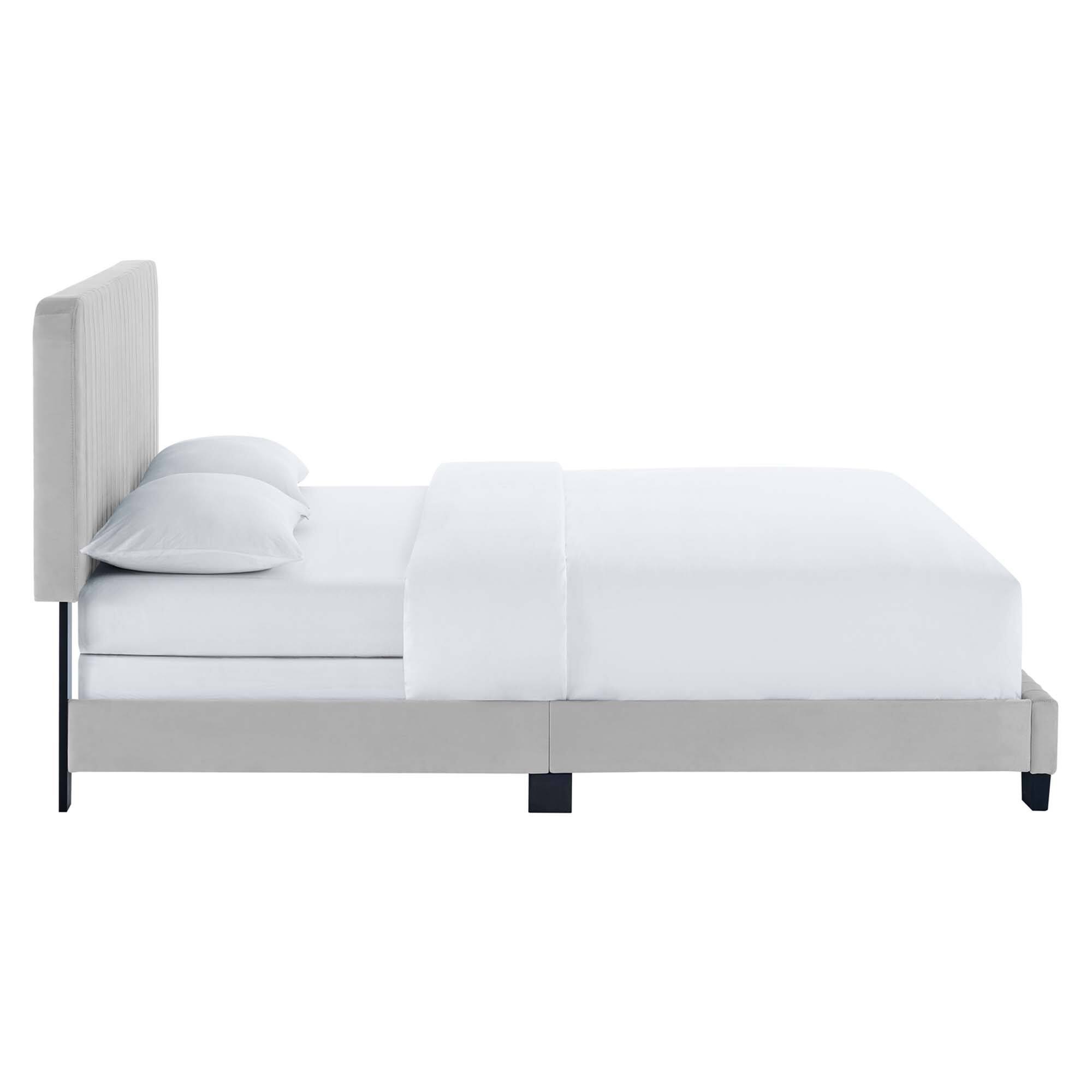 Alt View 1. Modway - Celine Channel Tufted Performance Velvet Full Platform Bed - Gray.