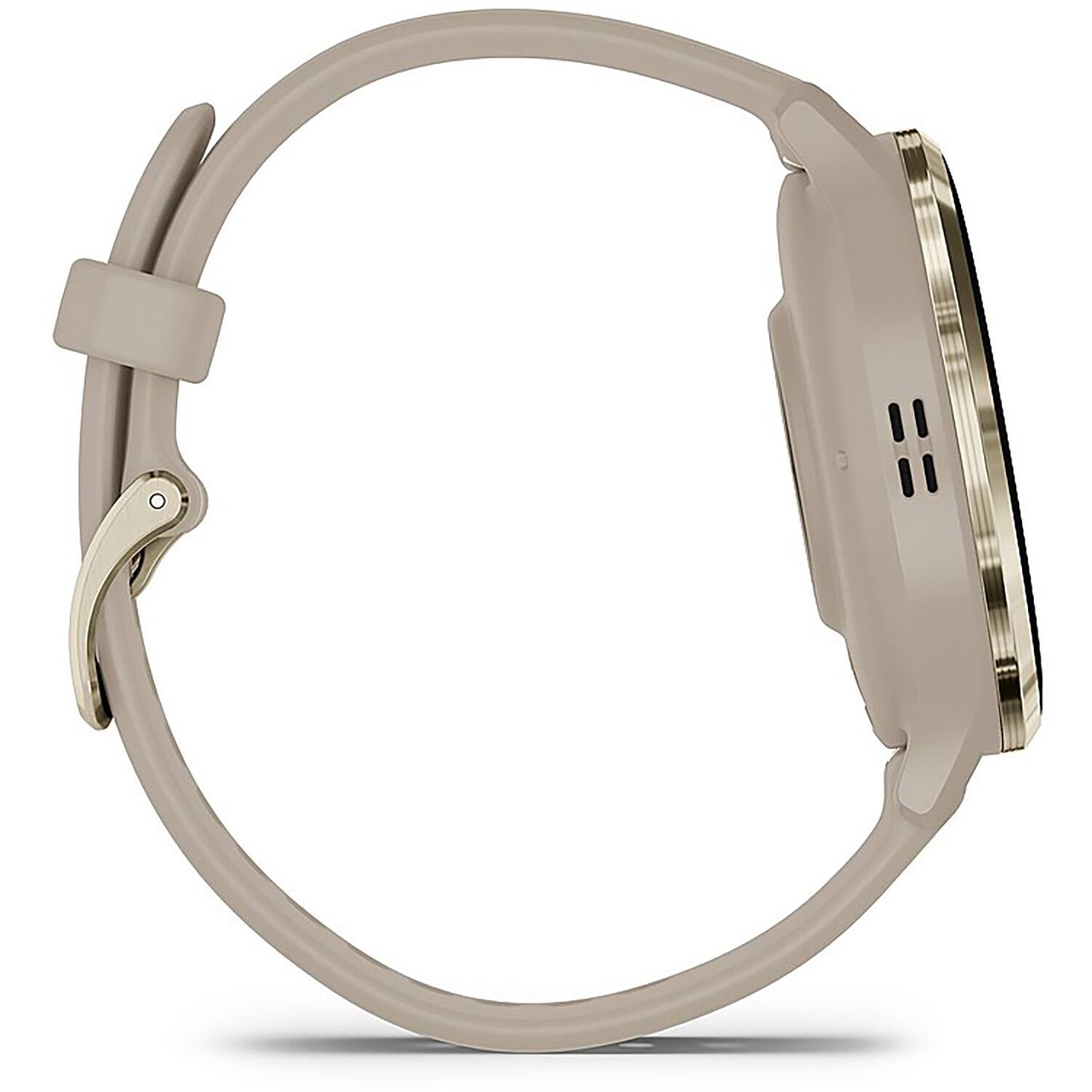 Alt View 2. Garmin - Venu 3S Fitness GPS Smartwatch 41 mm + Charging Stand & Extra Bands Bundle - Soft Gold S/S Bezel | French Gray Case & Band.