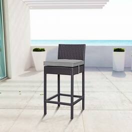 Convene Outdoor Patio Fabric Bar Stool by Modway - Espresso Gray