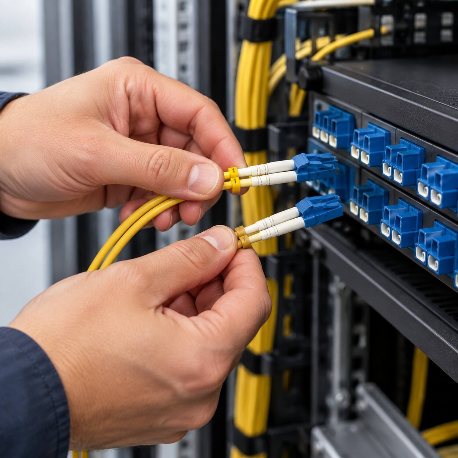 Back. Sanoxy - 1m LC/LC Duplex 9/125 Single Mode Fiber Optic Cable - Multi.