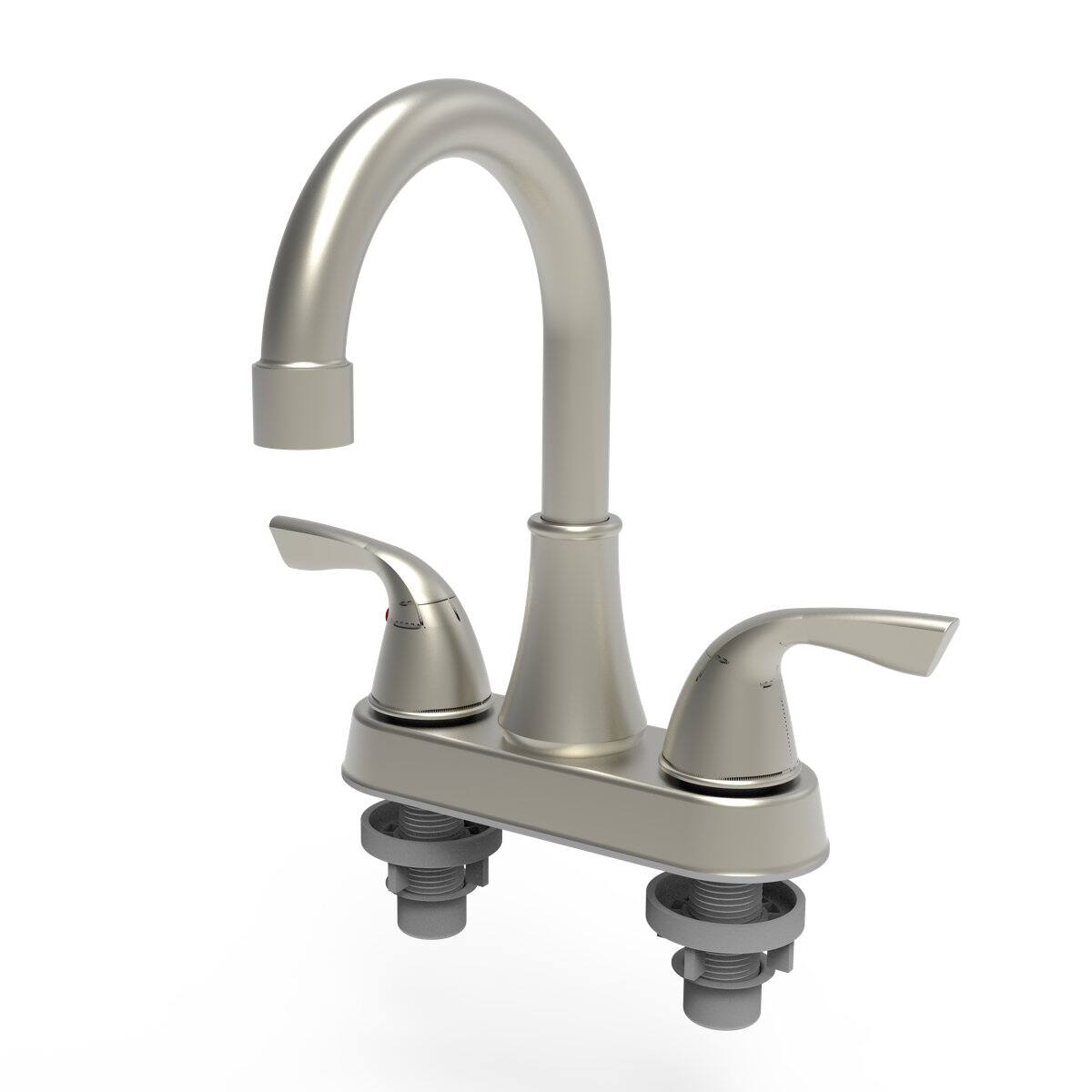 Front. Bothwa Home - Bothwa home  Bathroom Faucet For bathroom Sink  With Two Handles - Brushed Nickel.