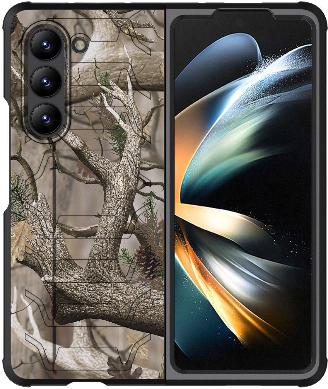 Alt View 2. Nakedcellphone - Case for Samsung Galaxy Z Fold 5 - Special Ops Rugged Tactical Cover - Camouflage.