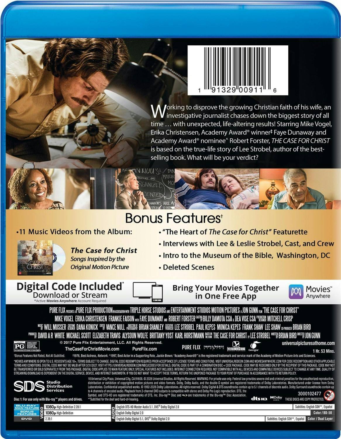 Back. The Case for Christ (DVD + Digital) [Blu-ray].