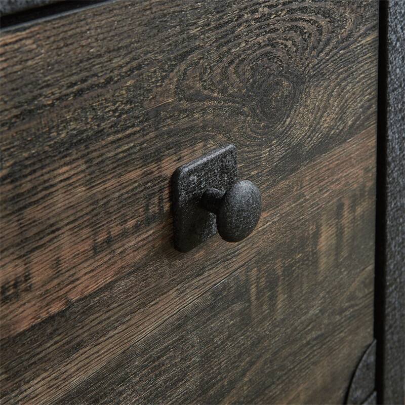 Alt View 5. HTUTWOO - Lateral File with Metal Frame - Wood Filing Cabinet, 2 Close Drawers with Full Extension Slides, Lockable Bottom Drawer - Brown.